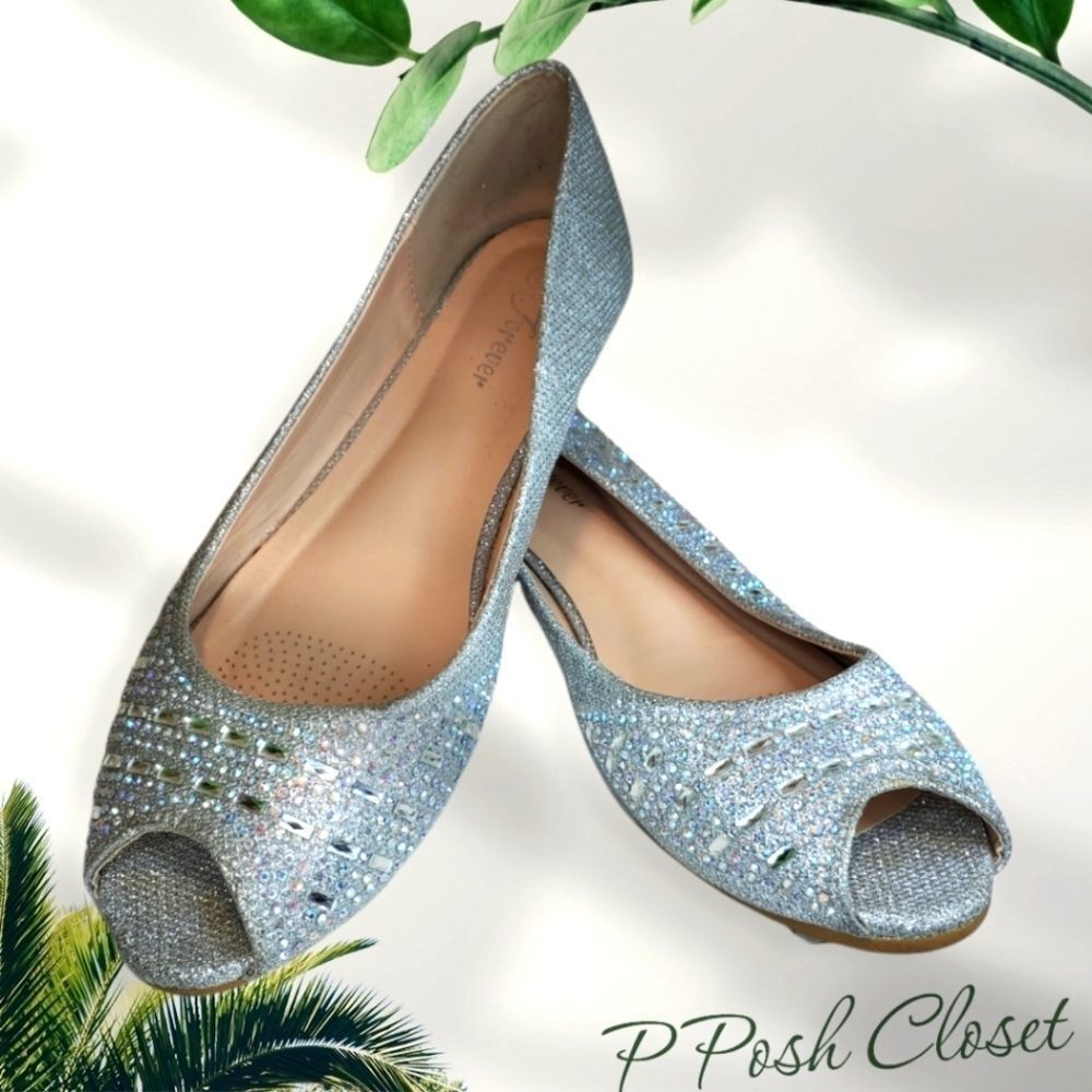 Bridal open toe flats | Forever